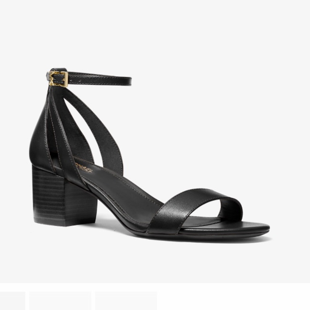 Michael Kors Womens Cardi Flex Black Ankle Strap Heels Size 8 Medium (B, M)